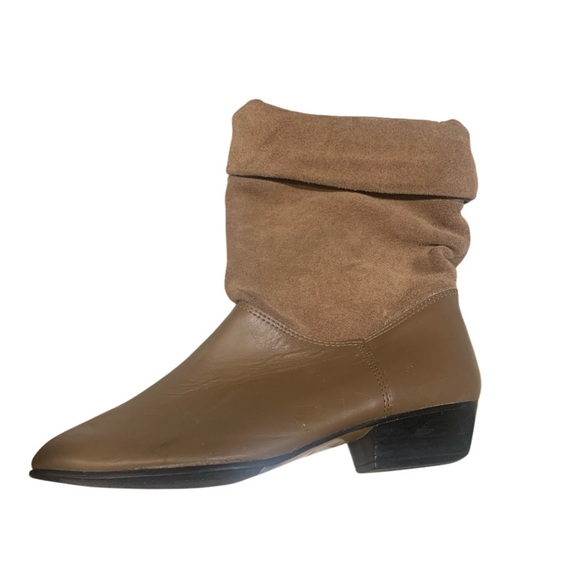 Tarantino’s Genuine Leather/Suede Taupe Low Heel Slouch Boots Women's Size 7.5 - Picture 5 of 9